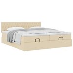 VidaXL Cadre de lit ottoman avec matelas crème 200x200cm tissu