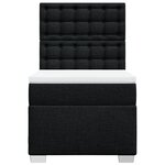 vidaXL Sommier à lattes de lit avec matelas Noir 100x200 cm Tissu