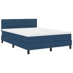 vidaXL Lit à ressorts avec matelas avec LED Bleu 160 x 200 cm tissu