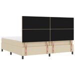 vidaXL Lit à ressorts avec matelas Crème 200 x 200 cm tissu