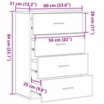 vidaXL Buffet avec tiroir Chêne noir 60 x 31 x 84 cm Bois d'ingénierie