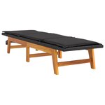 vidaXL Chaise longue avec coussin Résine tressée/bois massif d'acacia