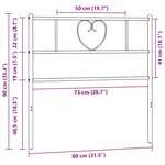 vidaXL Tête de lit de remplacement métal blanc 75 cm