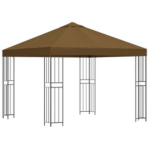 vidaXL Pavillon 3 x 3 m Taupe Polyester et Acier 190 gsm