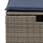 vidaXL Tabouret de jardin avec coussin gris 55x55x37 cm résine tressée