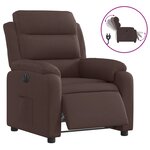 vidaXL Fauteuil inclinable électrique Marron foncé Tissu