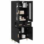 vidaXL Haut Armoire Chêne noir 69 5 x 34 x 180 cm Bois d'ingénierie