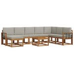vidaXL Ensemble de canapés d'extérieur 9 Pièces Gris Naturel et Clair