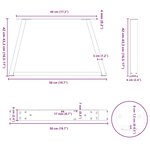 vidaXL Pieds de table basse en forme de V  2 pièces  blanc  50 x (42-43 3) cm  acier