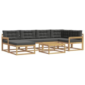 vidaXL Ensemble de canapés d'extérieur 7 pc Blanc et anthracite