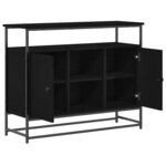 Buffet vidaXL Bois Noir 100x35x80 cm en Bois d'ingénierie et Acier
