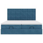 VidaXL Cadre de lit ottoman avec matelas bleu foncé 180x200 cm velours