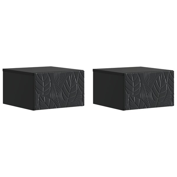 vidaXL Table d'appoint murale 2 pc Noir 34 5 x 33 x 20 cm