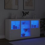 vidaXL Buffet avec lumières LED blanc 123x37x67 cm