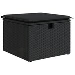 vidaXL Salon de jardin 9 Pièces avec coussins noir résine tressée