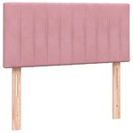 vidaXL Sommier à lattes de lit avec matelas et LED rose 90x210 cm velours