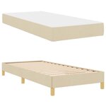vidaXL Lit à ressorts avec matelas Crème 100 x 200 cm tissu
