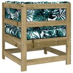 vidaXL Canapé d'angle avec coussins bois de pin imprégné