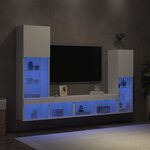 vidaXL Unités murales TV avec LED 4 Pièces blanc bois d'ingénierie