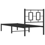 vidaXL Cadre de lit métal avec tête de lit noir 75x190 cm