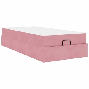 vidaXL Cadre de lit avec matelas Rose 90 x 190 cm Velours