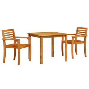 vidaXL Ensemble de salle à manger pour jardin 3 Pièces Marron