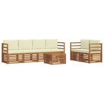 vidaXL Ensemble de canapés d'extérieur 7 pc Naturel et Crème