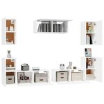 vidaXL Ensemble de meubles TV 7 Pièces Blanc Bois d'ingénierie