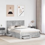 vidaXL Cadre de lit Gris béton 140 x 190 cm Bois d'ingénierie