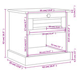 vidaXL Table de chevet VIGO 42x35x42 cm bois de pin massif