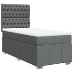 vidaXL Sommier à lattes de lit avec matelas Gris foncé 80x200 cm Tissu