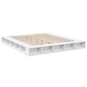 vidaXL Cadre de lit blanc 180x200 cm bois d'ingénierie
