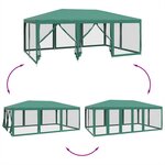 vidaXL Tente de fête avec 10 parois latérales en maille vert 6x4m PEHD
