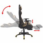 vidaXL Chaise de Gaming Doré 70 x 71 x 136 cm Simili cuir