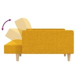 vidaXL Canapé-lit à 2 places avec deux oreillers jaune tissu