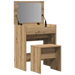 vidaXL Coiffeuse chêne artisanal 60 x 40 x 75 cm Bois d'ingénierie