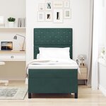 vidaXL Lit à ressorts avec matelas Vert foncé 90 x 190 cm Velours