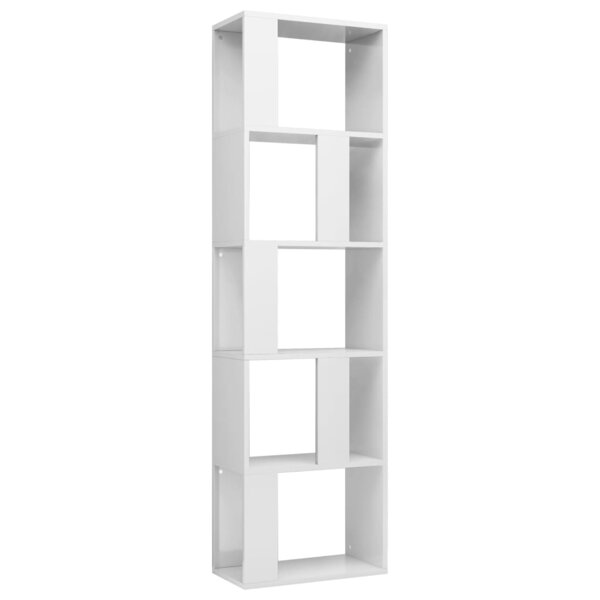 vidaXL Bibliothèque/Séparateur de pièce Blanc brillant Bois ingénierie