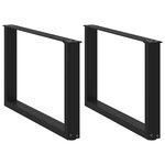 vidaXL Pieds de table basse en U 2 pièces Noir 70 x (42-43) cm Acier