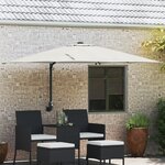 vidaXL Parasol de jardin Couleur sable 248.5 x 247.5 x 160 cm tissu