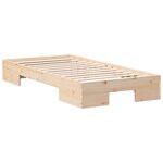 vidaXL Cadre de lit surélevé Marron 100 x 200 cm Bois massif en pin