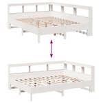 vidaXL Lit bibliothèque sans matelas blanc 150x200 cm bois pin massif