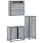 vidaXL Ensemble de meubles de salle de bain 3 Pièces Sonoma gris
