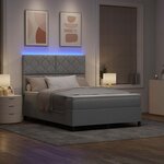 vidaXL Lit à ressorts avec matelas Gris clair 140 x 200 cm tissu
