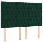 vidaXL Tête de lit Vert foncé 144 x 7 x 118/128 cm Velours