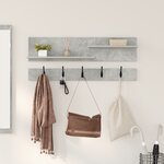 vidaXL Porte-manteau mural avec étagère avec stockage Gris béton 90 x 15 x 36 cm