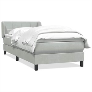 vidaXL Sommier à lattes de lit et matelas gris clair 80x210 cm velours