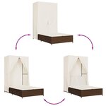 vidaXL Chaise longue double avec toit et rideaux marron résine tressée