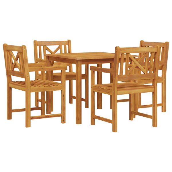 Ensemble de salle à manger jardin vidaXL 5 pièces en bois massif