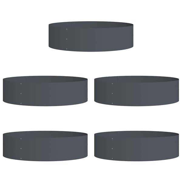 vidaXL Pots de jardin 5 Pièces Anthracite 80 x 80 x 20 cm Acier